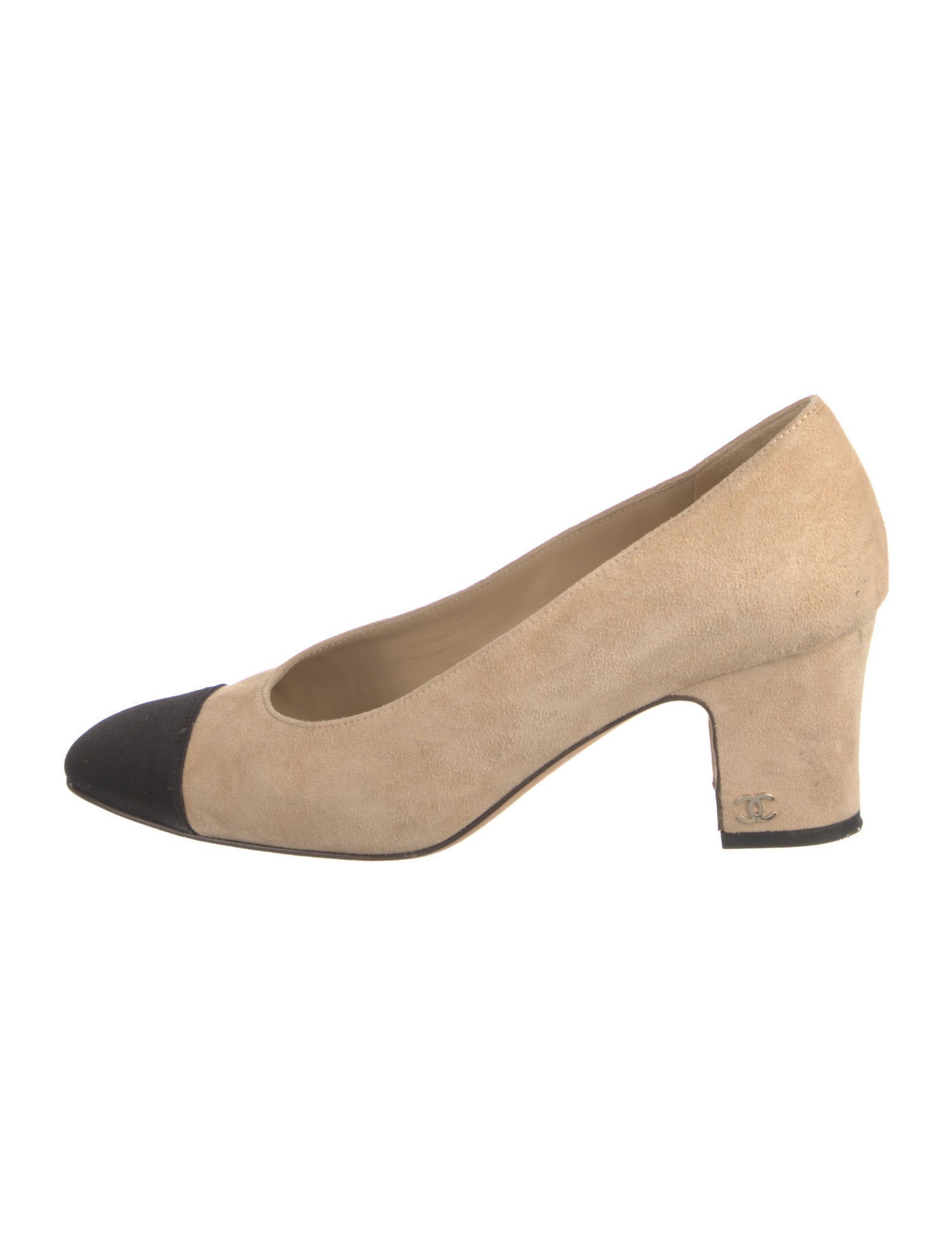 Chanel Interlocking CC Logo Suede Pumps
