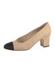 Chanel Interlocking CC Logo Suede Pumps