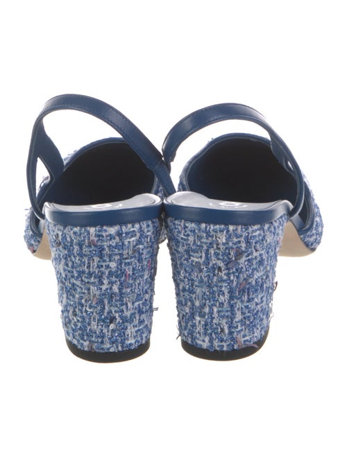 Chanel Interlocking CC Logo Tweed Slingback Pumps