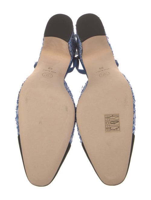 Chanel Interlocking CC Logo Tweed Slingback Pumps
