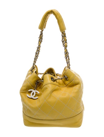 Chanel Surpique Drawstring Bucket Bag