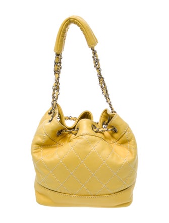 Chanel Surpique Drawstring Bucket Bag