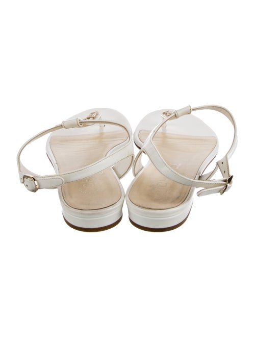 Chanel Interlocking CC Logo Leather T-Strap Sandals