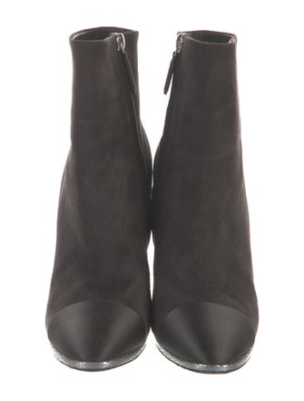 Chanel Interlocking CC Logo Suede Boots
