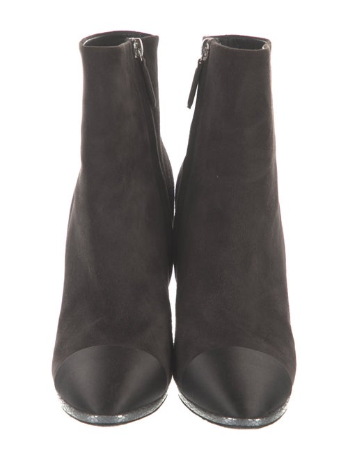 Chanel Interlocking CC Logo Suede Boots