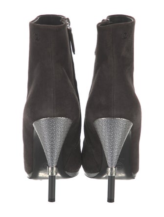 Chanel Interlocking CC Logo Suede Boots