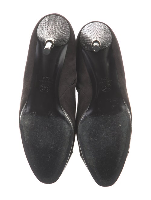 Chanel Interlocking CC Logo Suede Boots