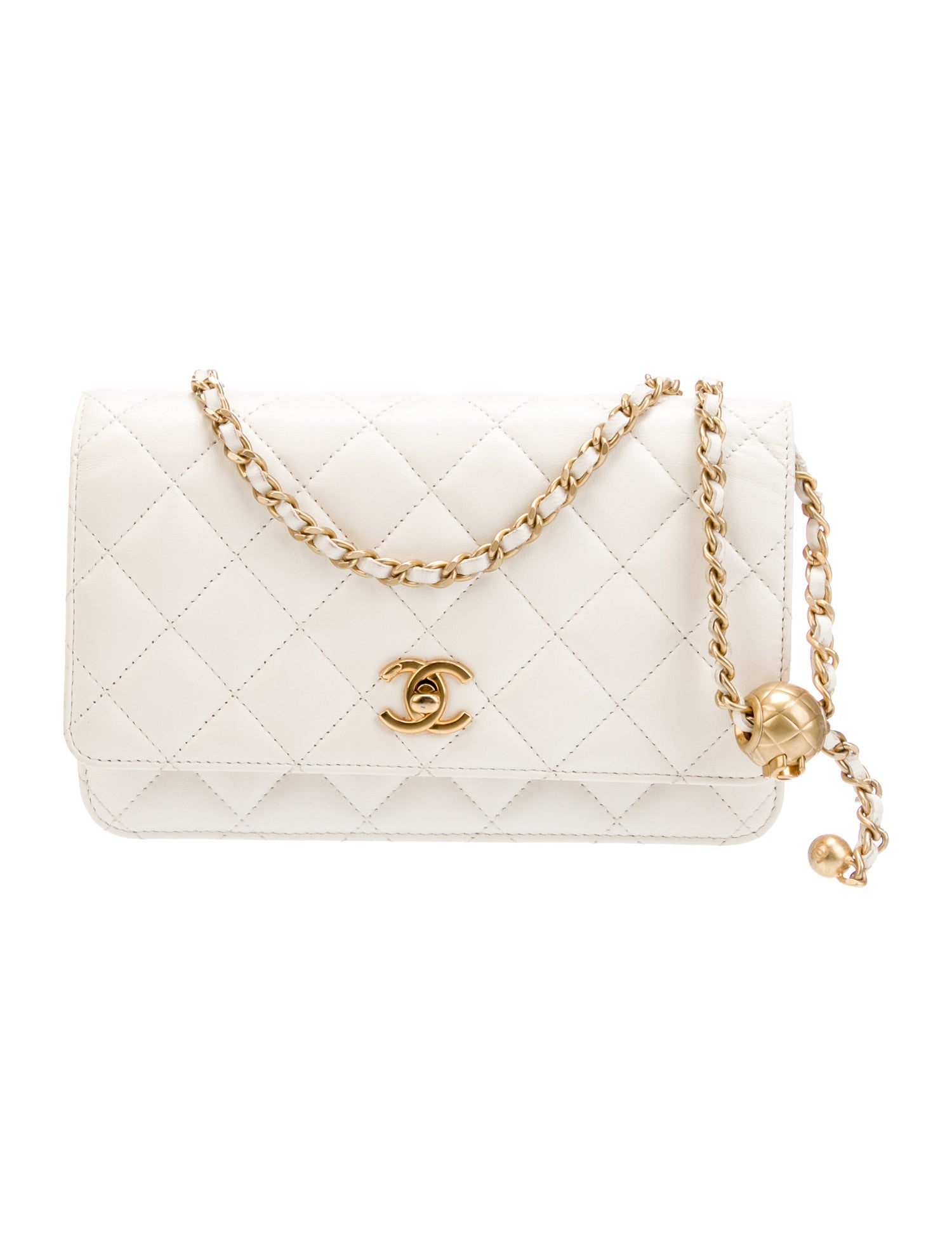 Chanel Quilted Lambskin Pearl Crush Wallet on Chain