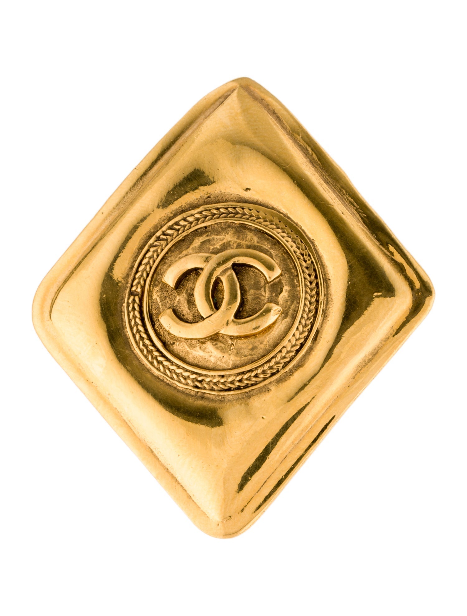 Chanel Vintage Diamond Shaped CC Brooch