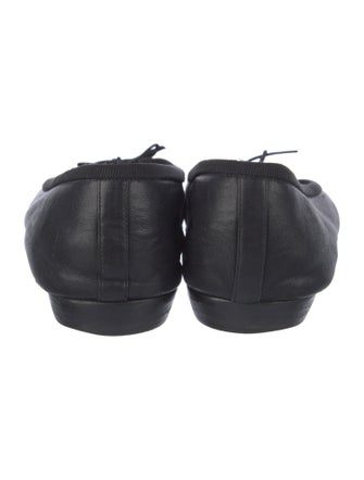 Chanel Leather Bow Accents Ballet Flats