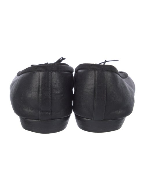 Chanel Leather Bow Accents Ballet Flats