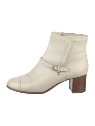 Chanel Interlocking CC Logo Leather Boots