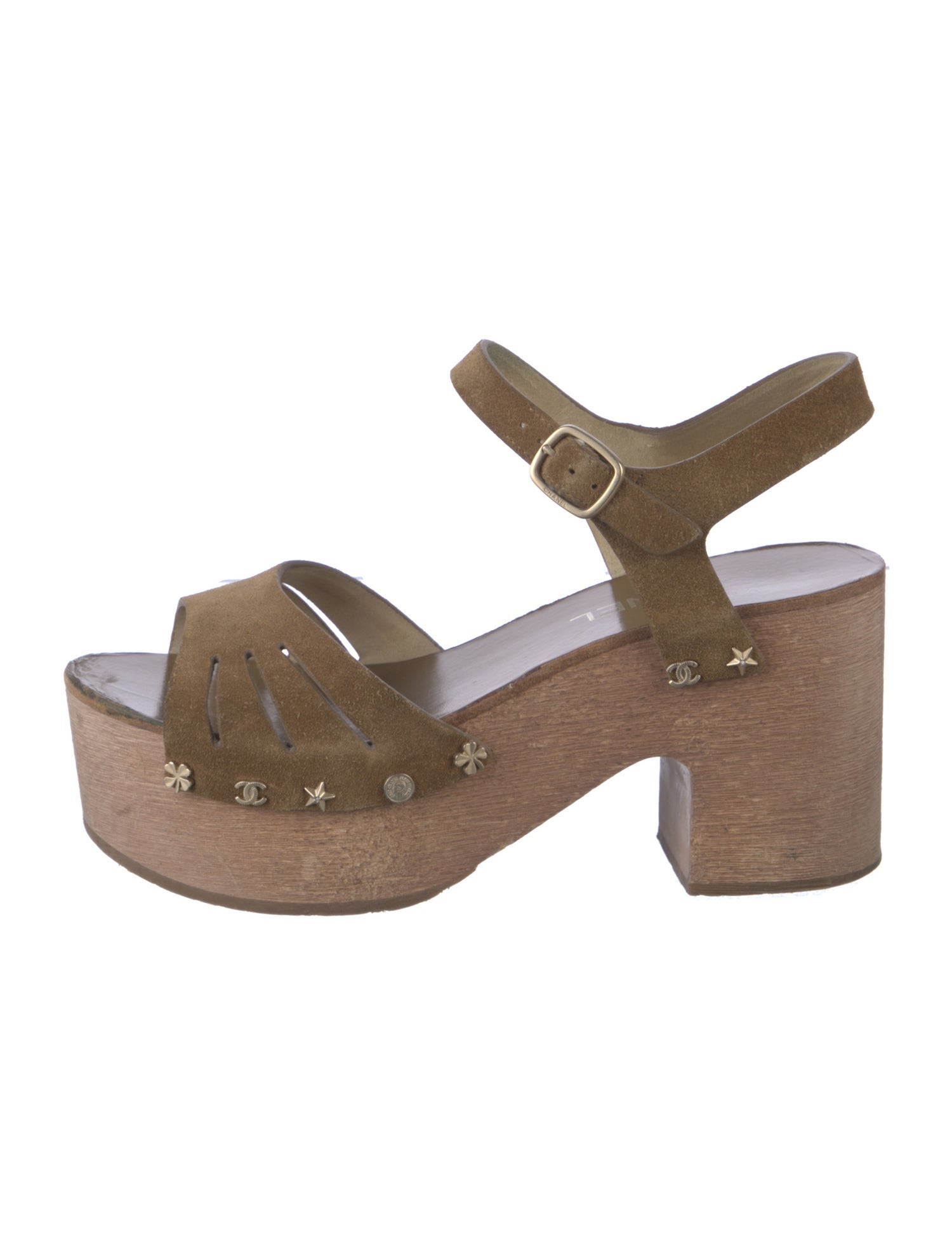 Chanel 2015 Interlocking CC Logo Slingback Sandals