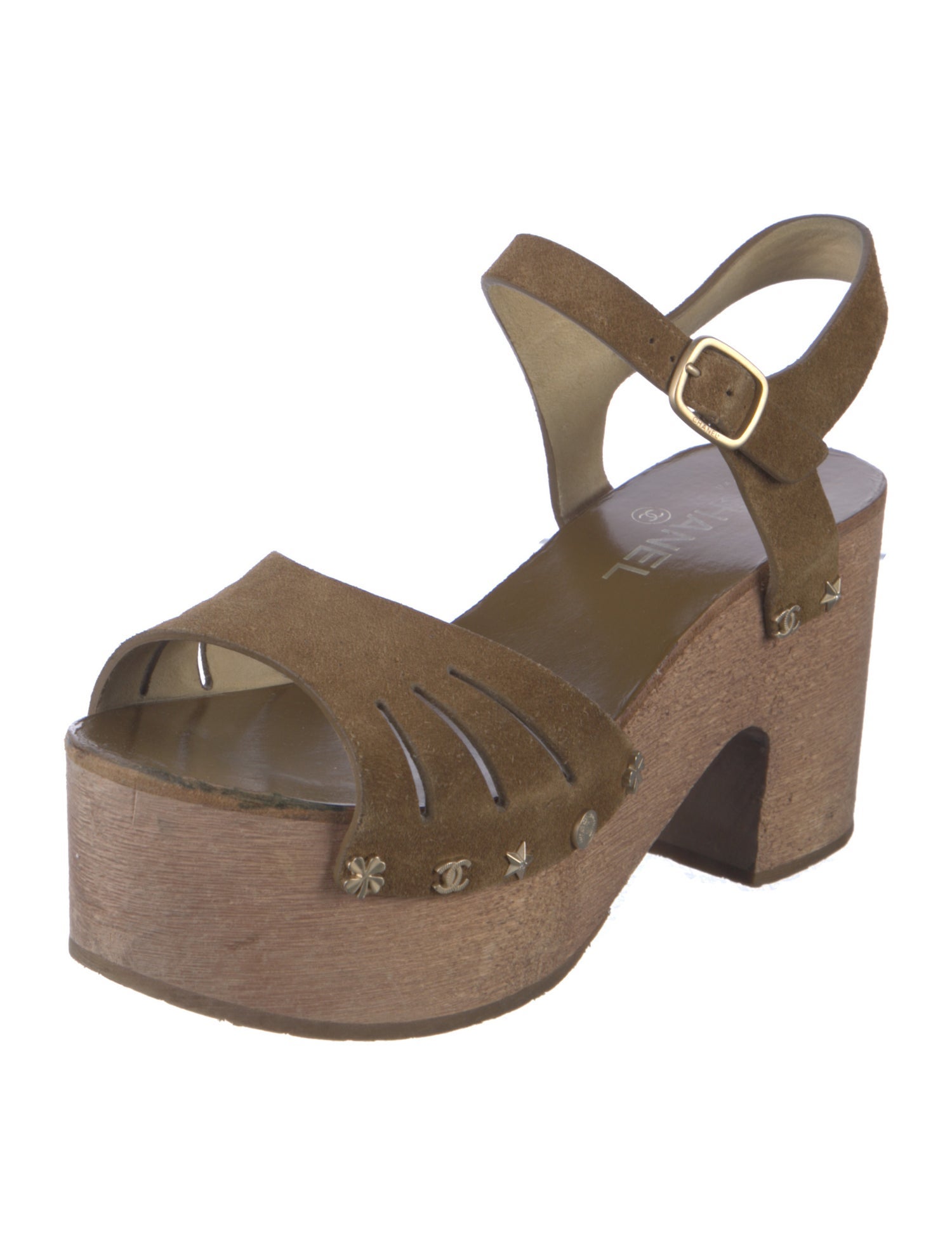 Chanel 2015 Interlocking CC Logo Slingback Sandals