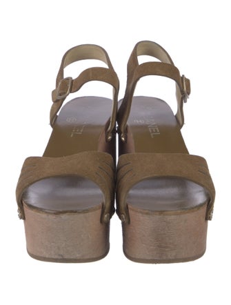 Chanel 2015 Interlocking CC Logo Slingback Sandals