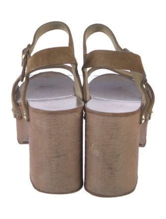 Chanel 2015 Interlocking CC Logo Slingback Sandals