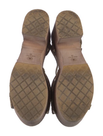 Chanel 2015 Interlocking CC Logo Slingback Sandals