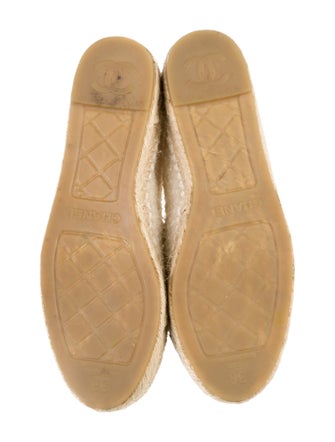 Chanel Interlocking CC Logo Tweed Espadrilles