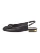 Chanel Interlocking CC Logo Leather Slingback Flats