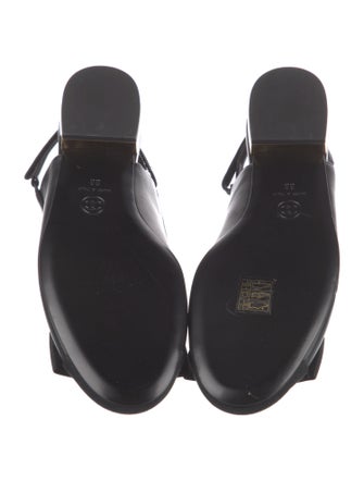 Chanel Interlocking CC Logo Leather Slingback Flats