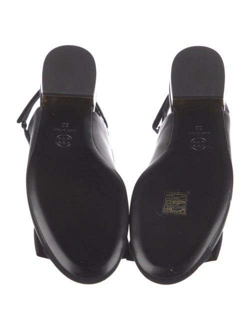 Chanel Interlocking CC Logo Leather Slingback Flats