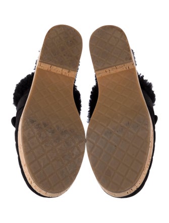 Chanel Interlocking CC Logo Suede Slingback Flats