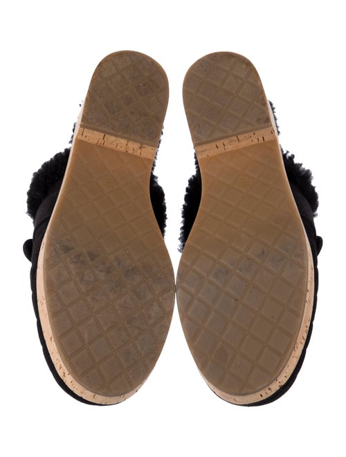 Chanel Interlocking CC Logo Suede Slingback Flats