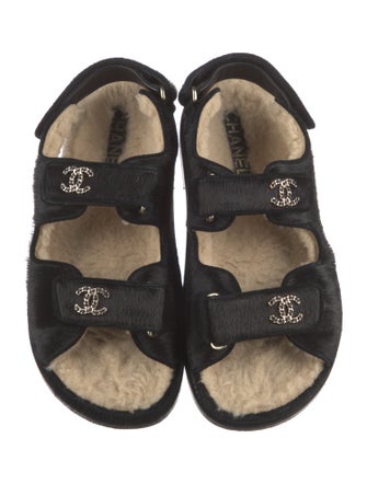 Chanel 2022 Interlocking CC Logo Slingback Sandals