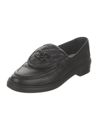 Chanel Interlocking CC Logo Leather Loafers