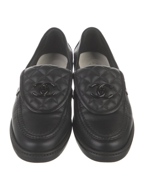 Chanel Interlocking CC Logo Leather Loafers