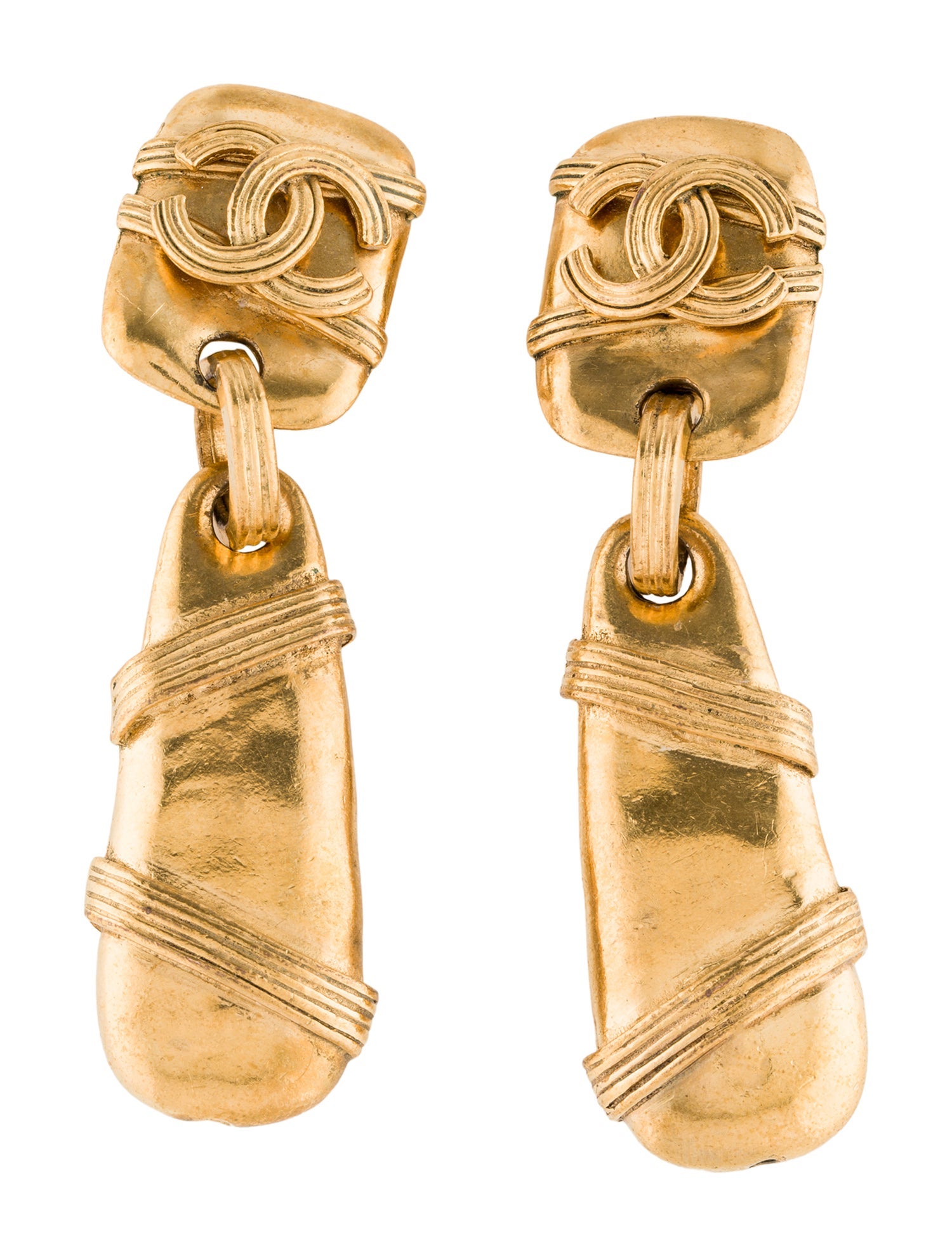 Chanel Vintage CC Drop Clip-On Earrings