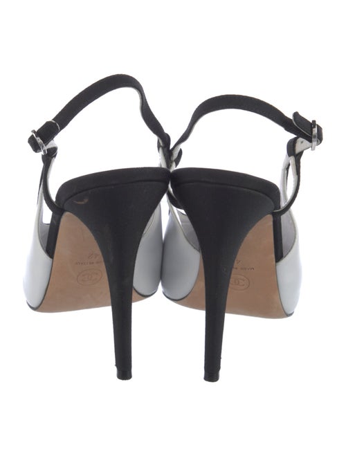 Chanel Interlocking CC Logo Leather Slingback Pumps