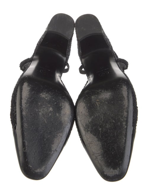 Chanel Interlocking CC Logo Tweed Slingback Pumps