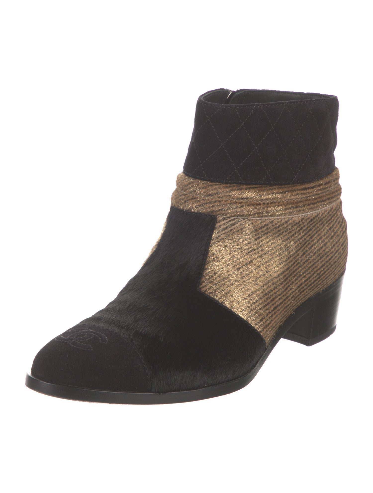 Chanel 2015 Interlocking CC Logo Boots