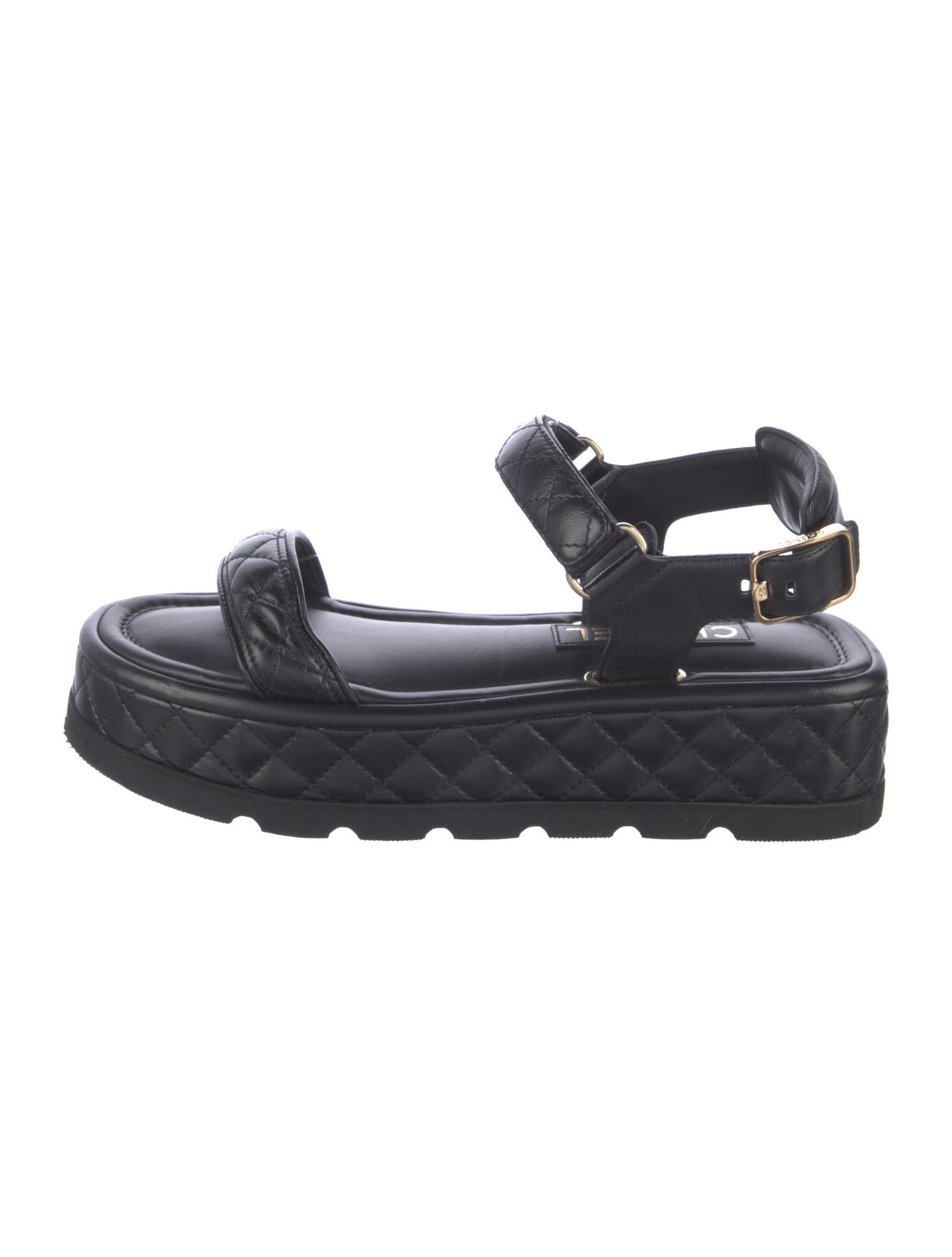 Chanel 2022 Interlocking CC Logo Slingback Sandals