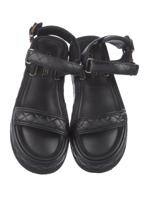 Chanel 2022 Interlocking CC Logo Slingback Sandals