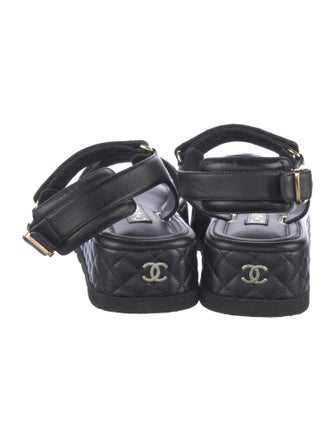 Chanel 2022 Interlocking CC Logo Slingback Sandals