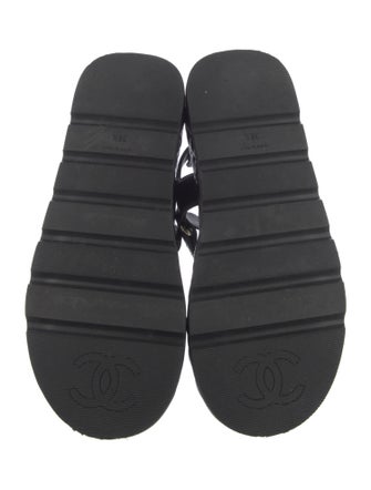 Chanel 2022 Interlocking CC Logo Slingback Sandals