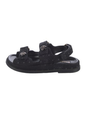 Chanel 2023 Interlocking CC Logo Slingback Sandals