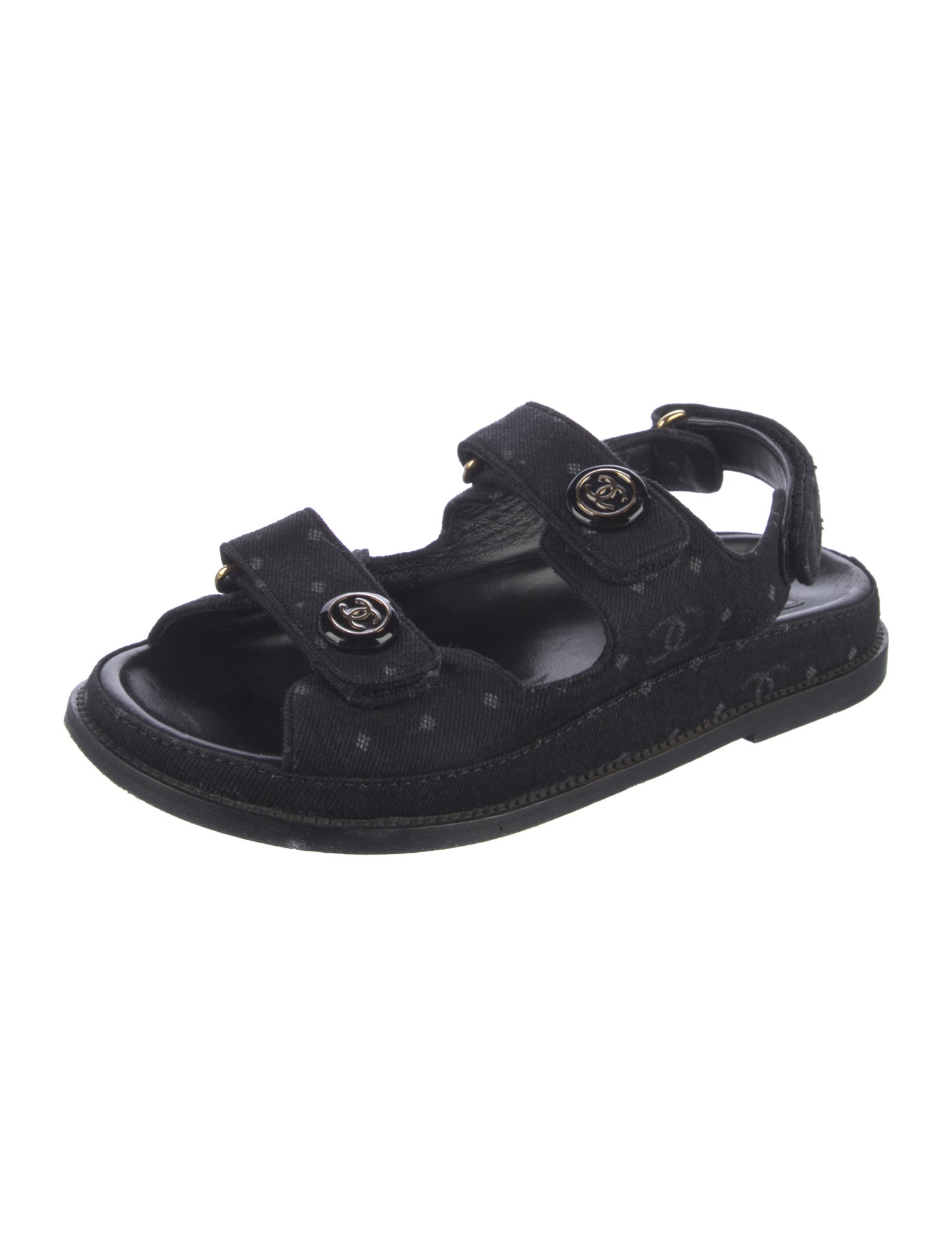 Chanel 2023 Interlocking CC Logo Slingback Sandals