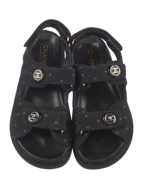 Chanel 2023 Interlocking CC Logo Slingback Sandals