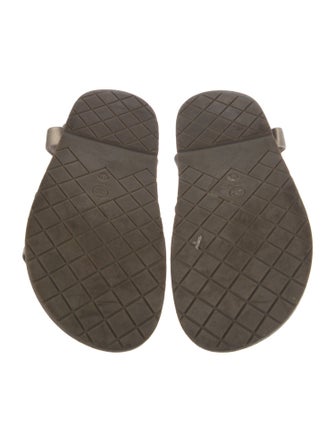 Chanel Interlocking CC Logo Satin Gladiator Sandals