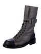 Chanel Leather Colorblock Pattern Combat Boots
