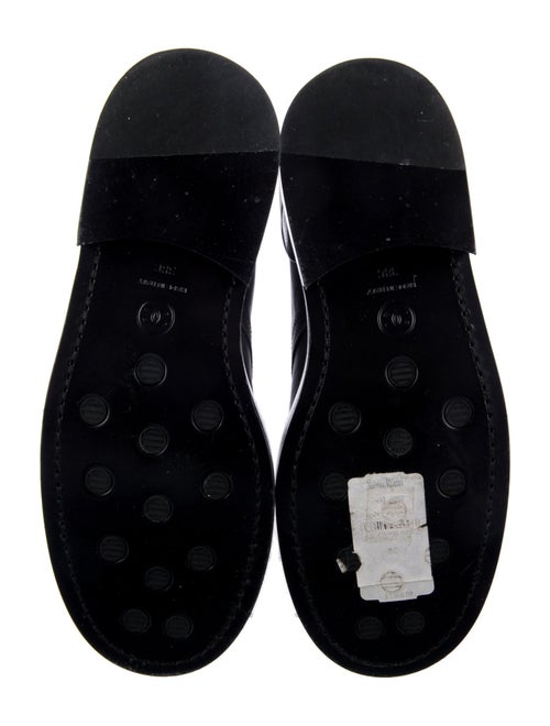 Chanel Leather Colorblock Pattern Combat Boots