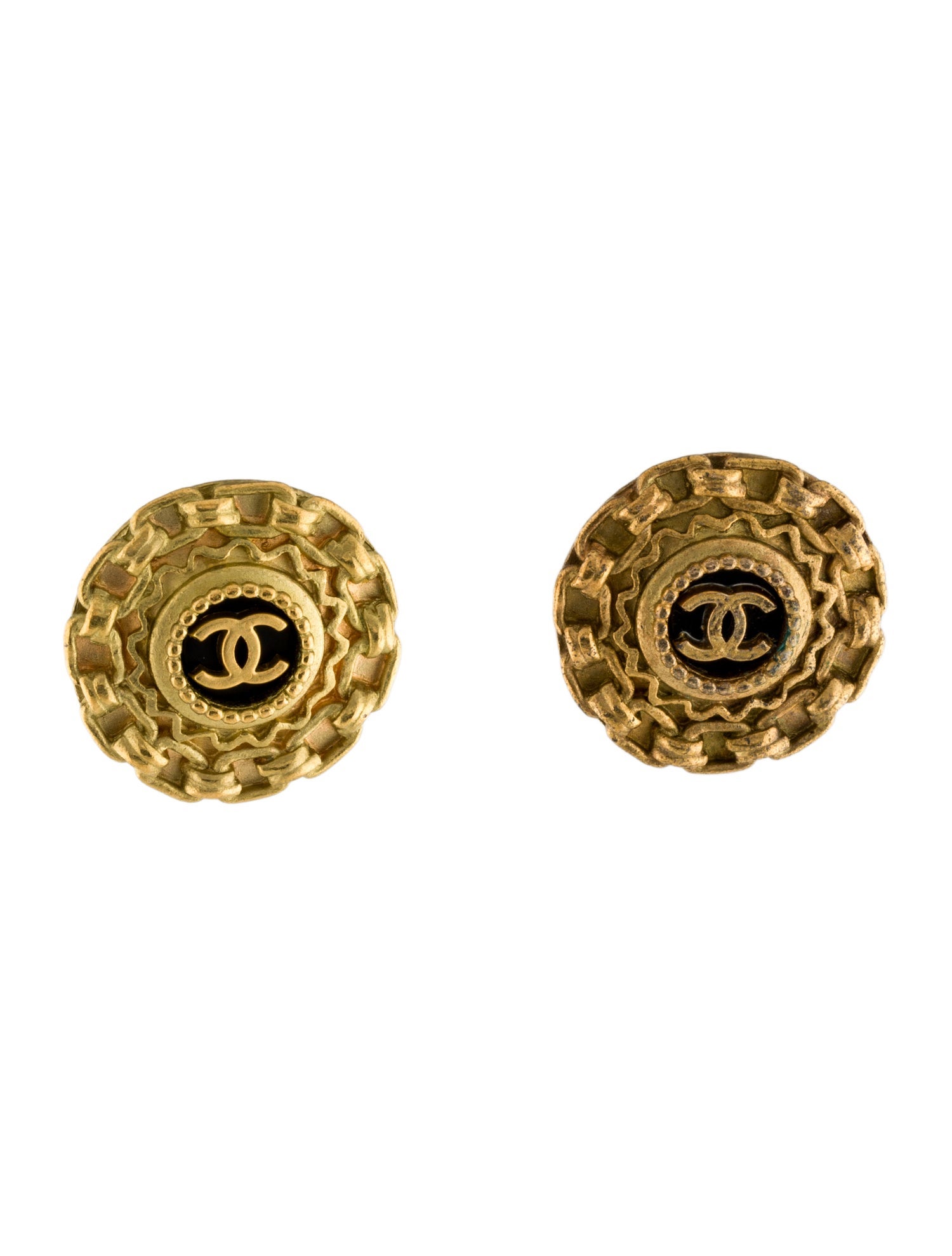 Chanel Vintage Resin CC Clip-On Earrings