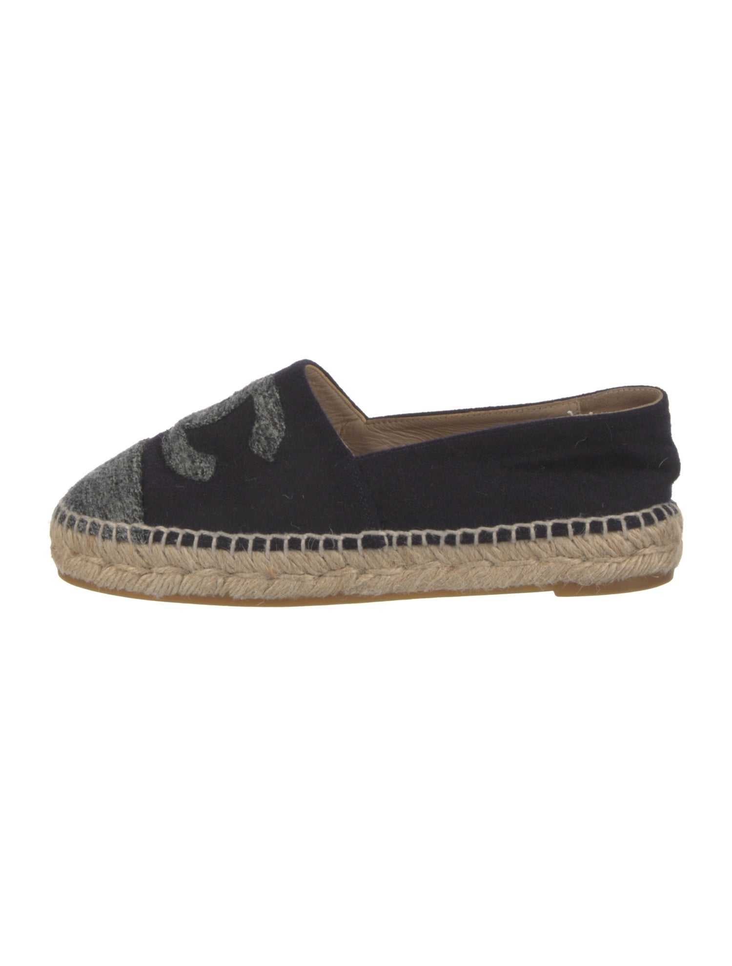 Chanel Interlocking CC Logo Wool Espadrilles