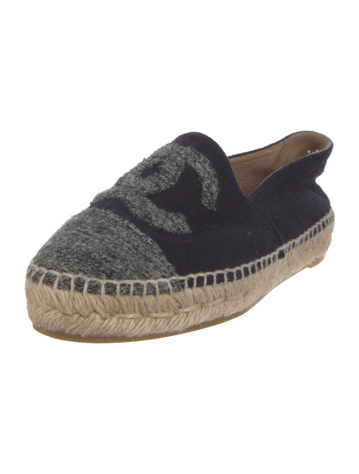 Chanel Interlocking CC Logo Wool Espadrilles