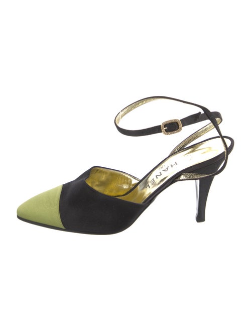 Chanel Interlocking CC Logo Satin Pumps