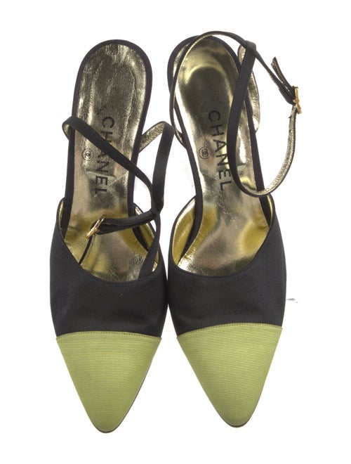 Chanel Interlocking CC Logo Satin Pumps