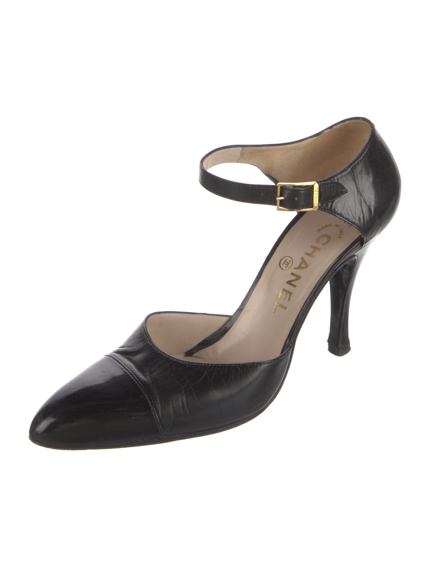 Chanel Vintage Interlocking CC Logo D'Orsay Pumps